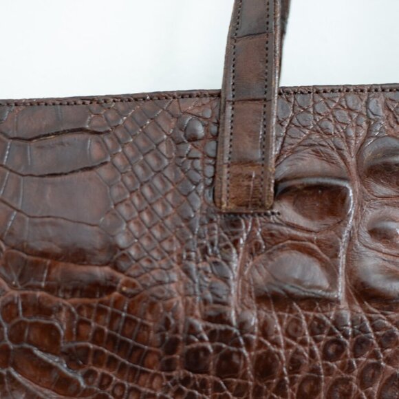 Veari Genuine Crocodile Leather Small Tote Bag - Picture 3 of 6